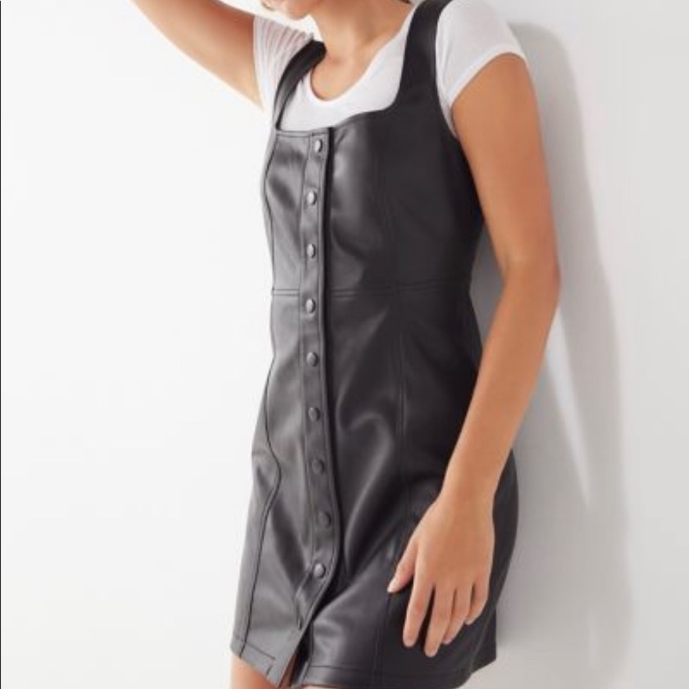 black leather dress urban outfitters